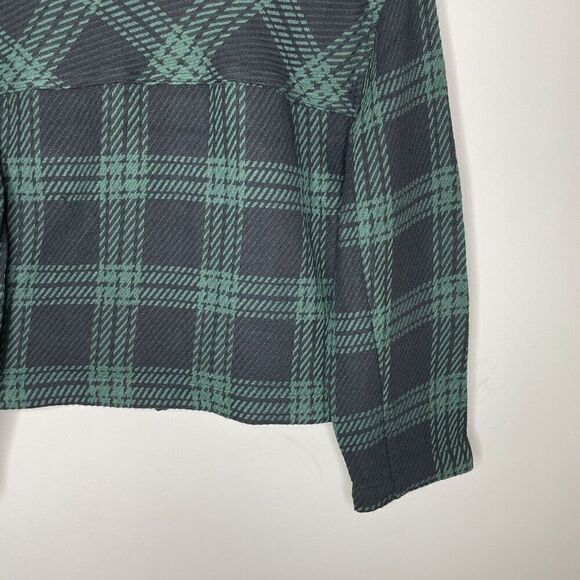 MADEWELL Shirt-Jacket Womens S Plaid Flannel Button Front NEW Green Navy NN959 - Picture 14 of 16